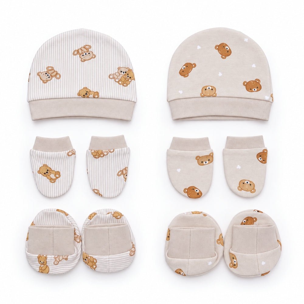 Teddykins Baby Cap, Mittens and Booties Set – 6 Pieces - Baby Essentials | haus & kinder