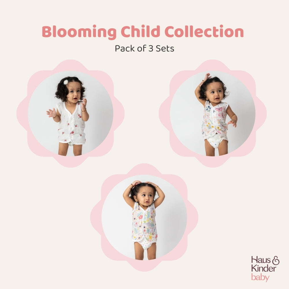 Breeze Baby Vests and nappies Pack of 3 sets - Blooming child