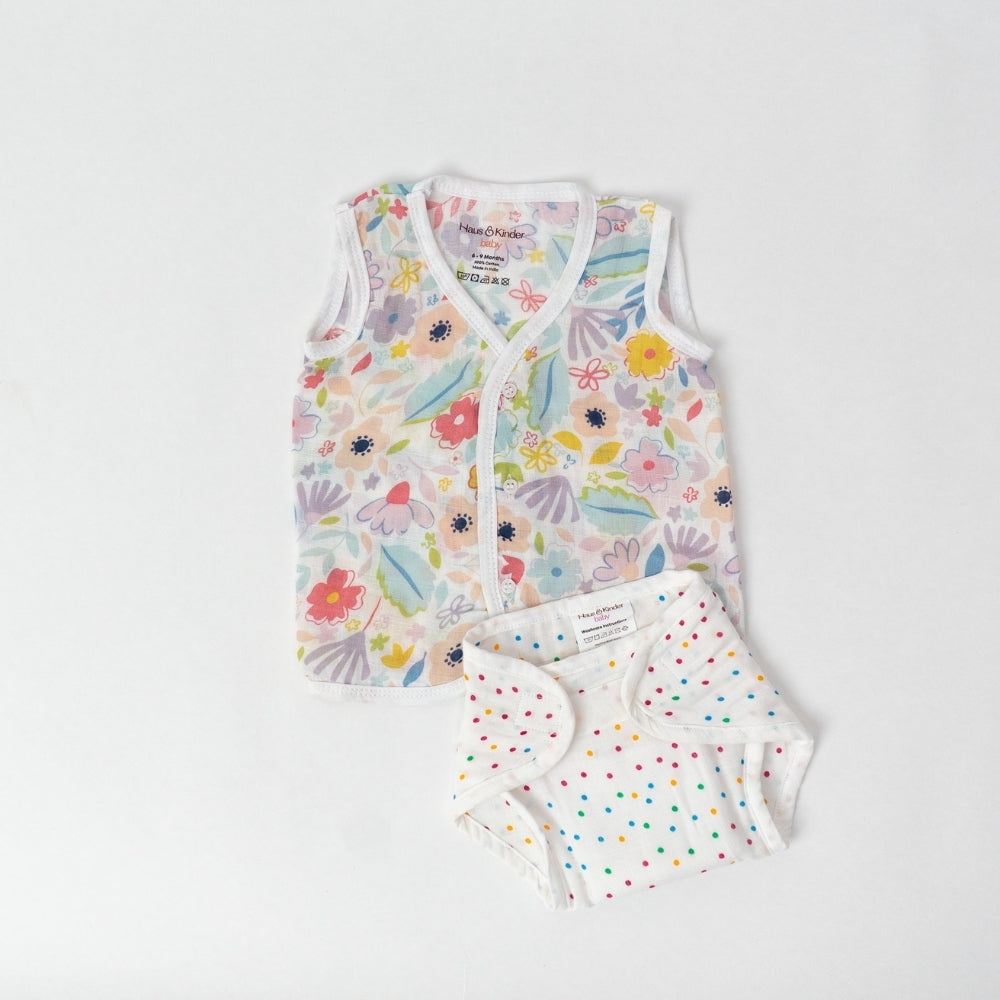 Breeze Baby Vests and nappies set- Blooming child
