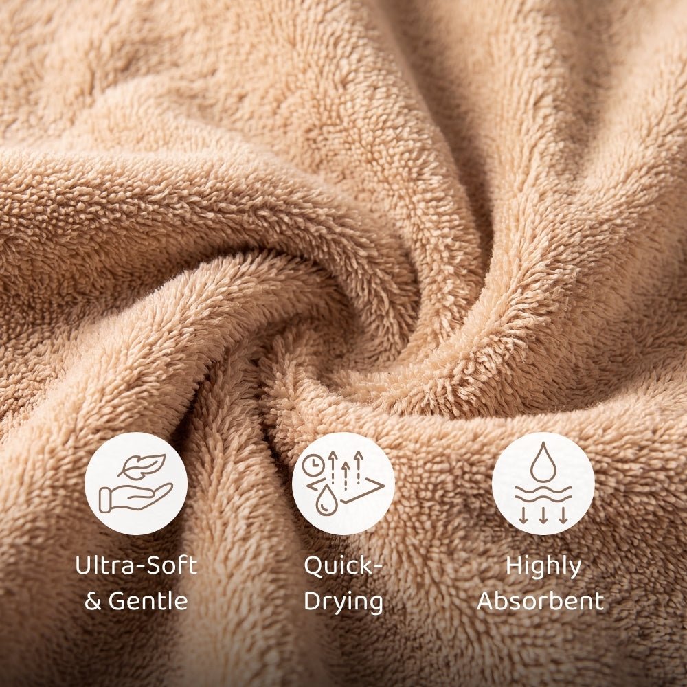 100% Microfiber Terry Cotton Hooded Baby Towel- Little Fawn - Hooded Towel | haus & kinder