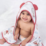 100% 8 Layer Muslin Cotton Hooded Baby Towel with a belt- Cloud Captain - Hooded Towel | haus & kinder