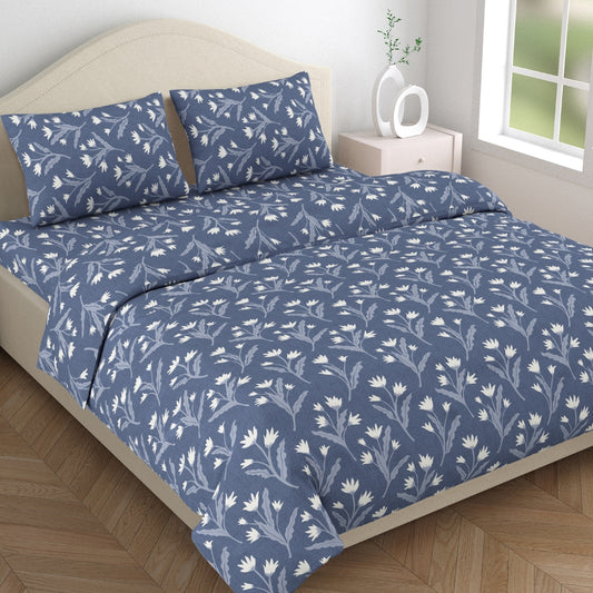Amber Microfiber Set of 4- Bed In A Bag, Dark Blue