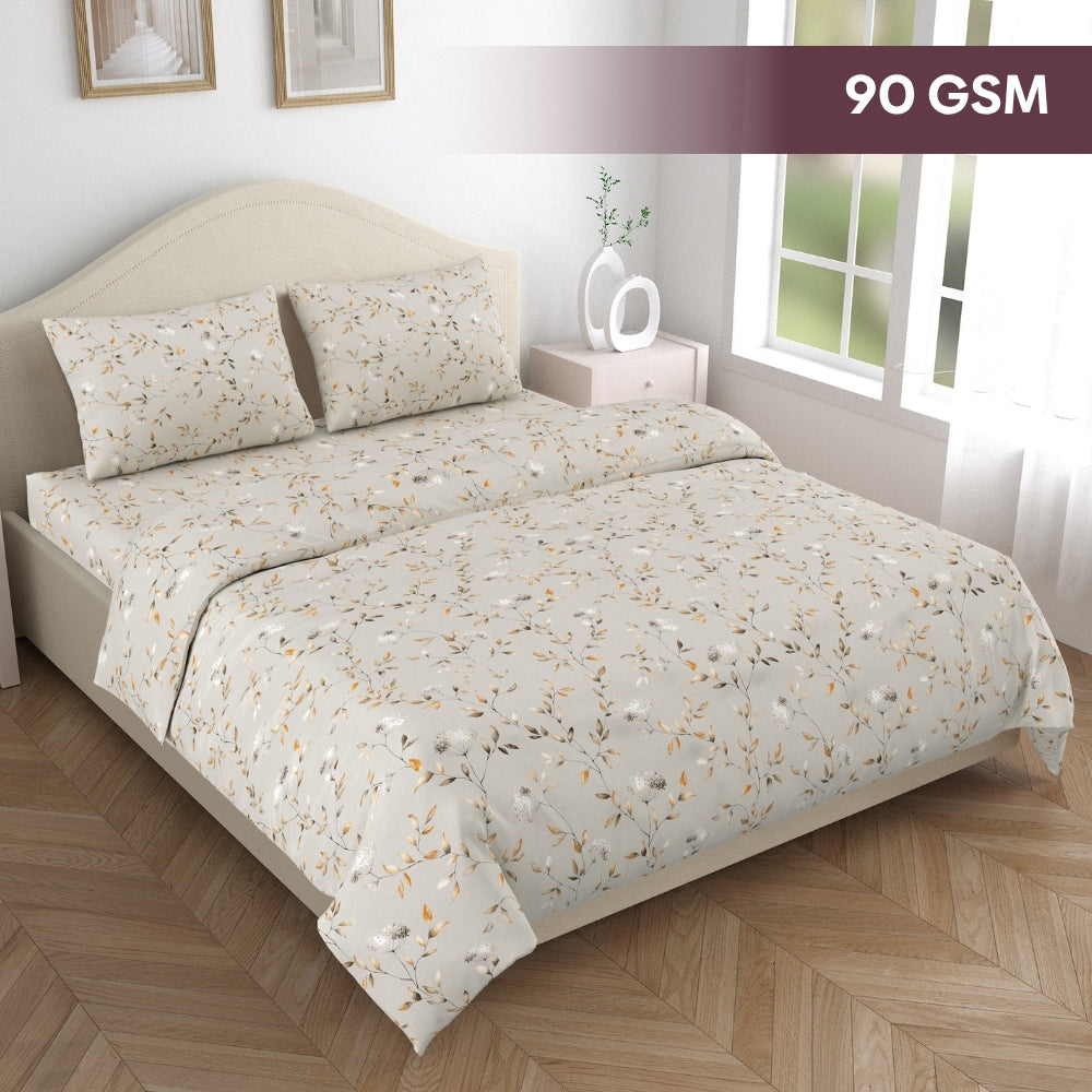 Amber Microfiber Set of 4- Bed In A Bag, Ivory