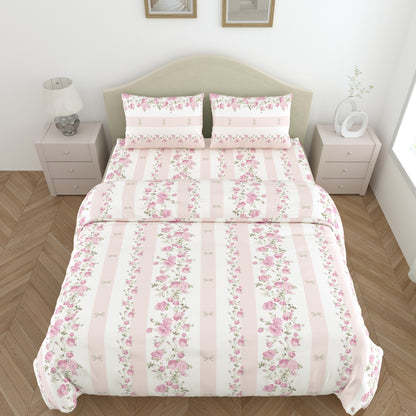 Amber Microfiber Set of 4- Bed In A Bag, Pink