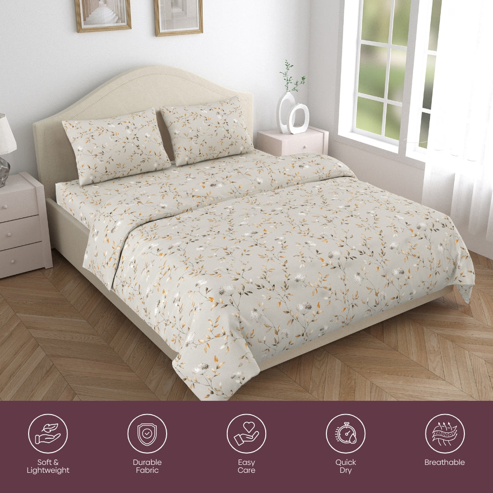 Emrald Super Soft Microfiber Set of 4- Bed In A Bag, Ivory