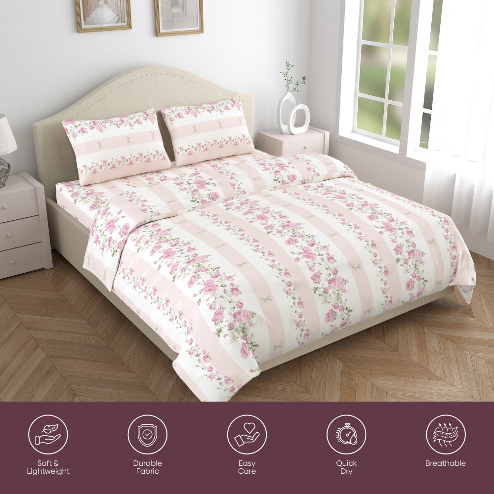 Emrald Super Soft Microfiber Set of 4- Bed In A Bag, Pink