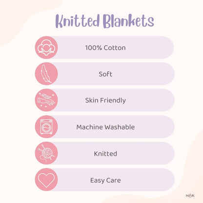 Muffin Bear Knitted Summer/ AC blanket with Toy