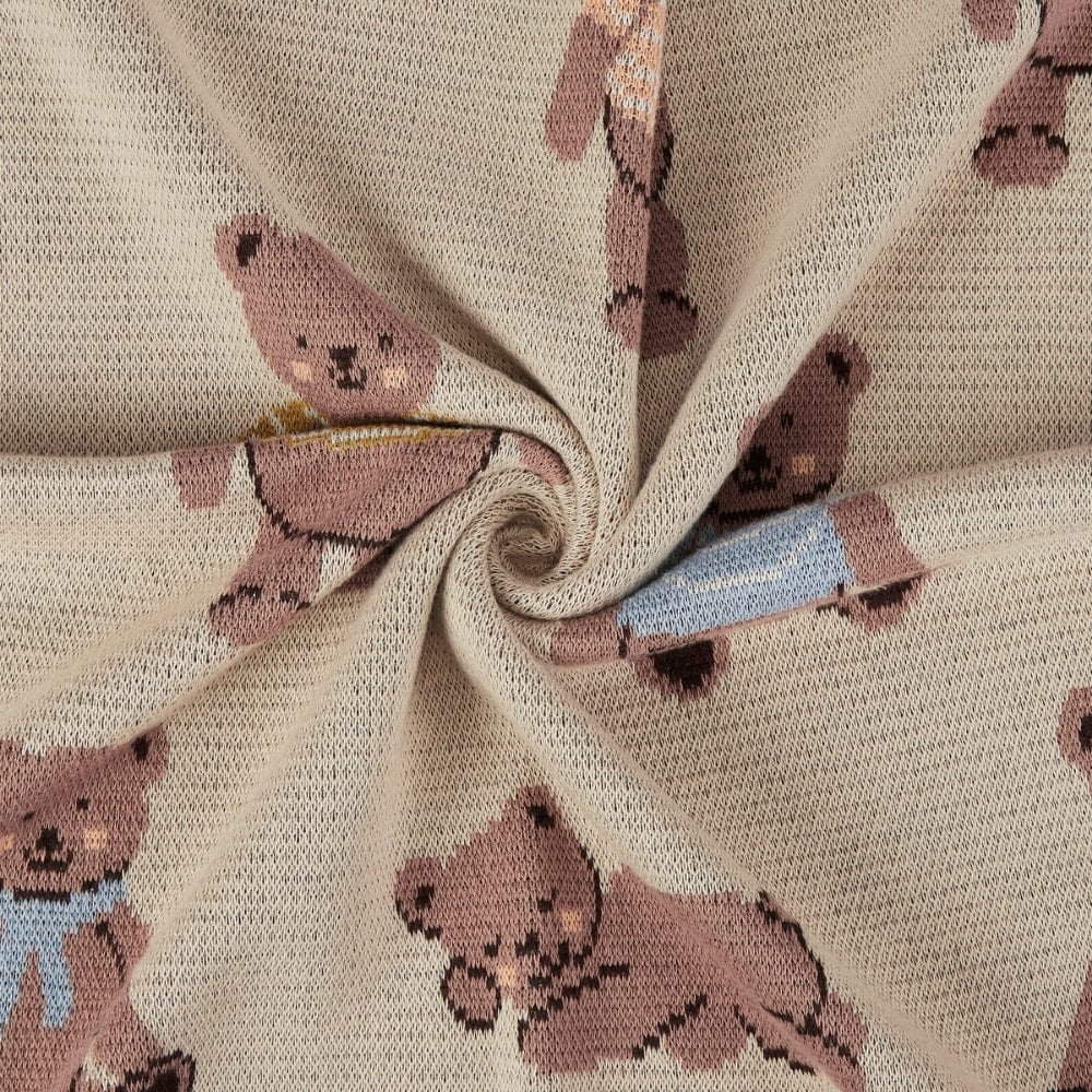 Muffin Bear Knitted Summer/ AC blanket with Toy