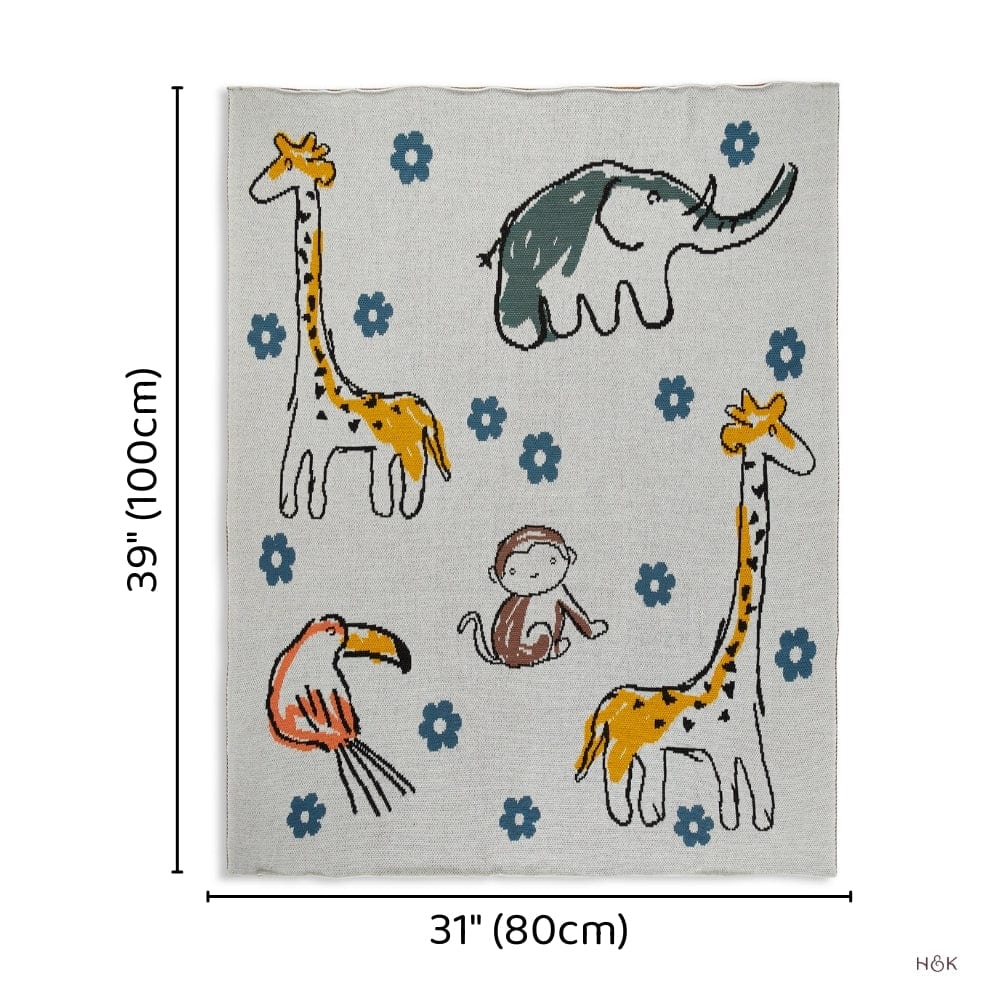 Zoo Cuddle Knitted Summer/ AC blanket
