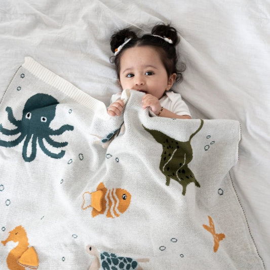 Sea Pals Knitted Summer/AC blanket