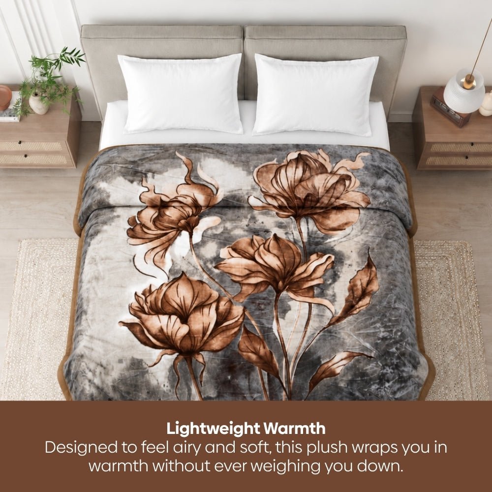 Soft Embrace Cloudy Printed Blanket, Snowflake Garden