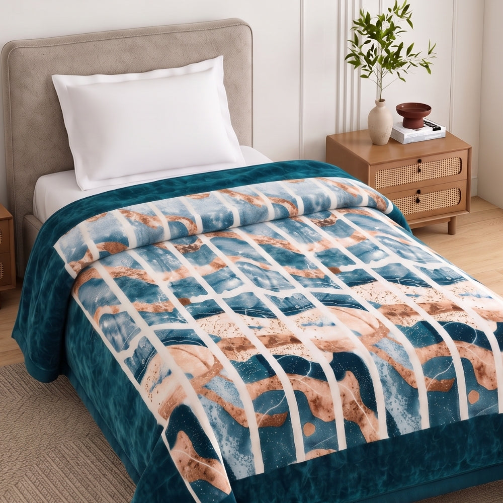 Soft Embrace Cloudy Printed Blanket, Ocean Drift