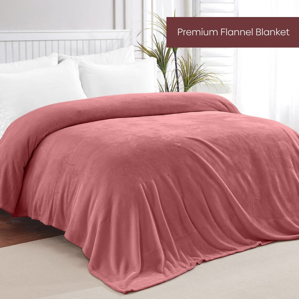 Soft Embrace Flannel Blanket, Apricot