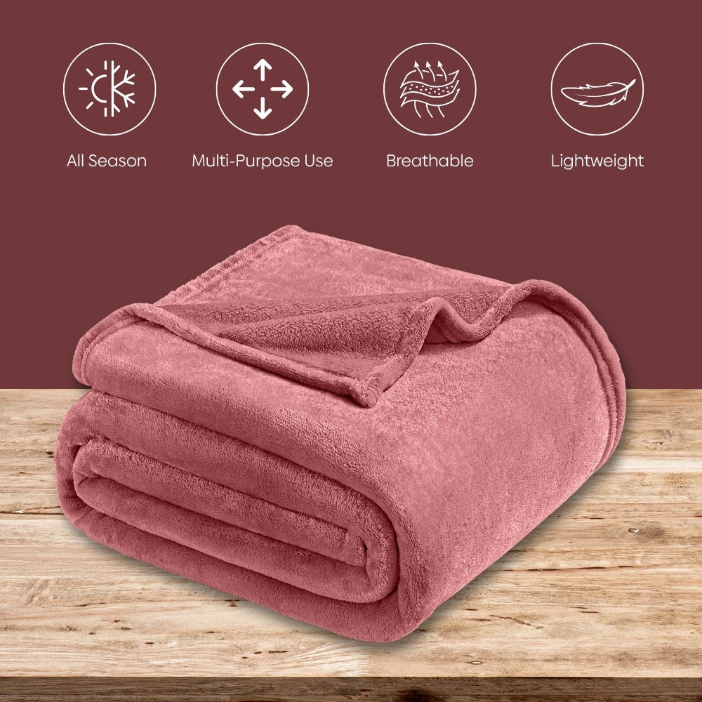 Soft Embrace Flannel Blanket, Apricot