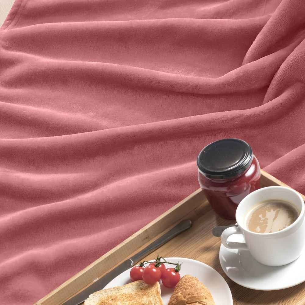 Soft Embrace Flannel Blanket, Apricot