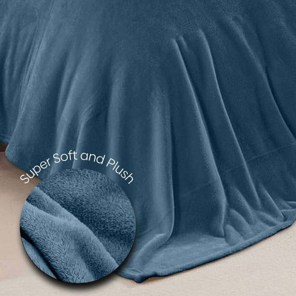 Soft Embrace Flannel Blanket, Dark Blue