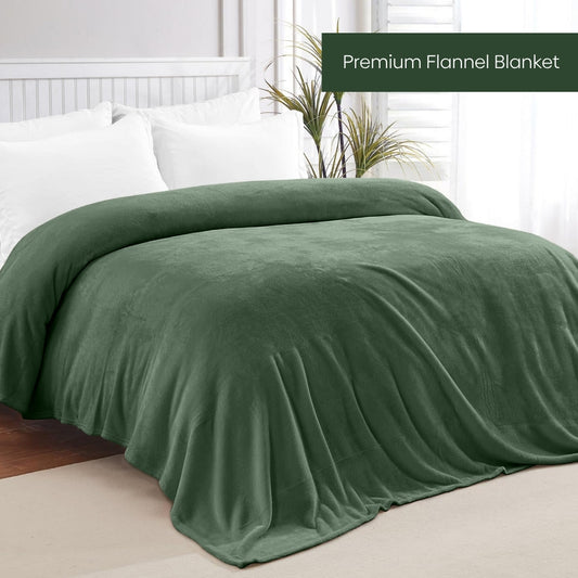 Soft Embrace Flannel Blanket, Olive