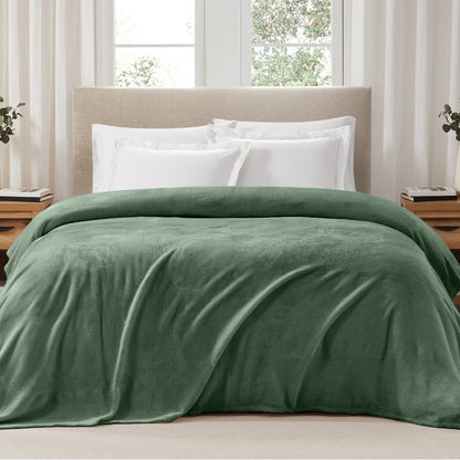 Soft Embrace Flannel Blanket, Olive