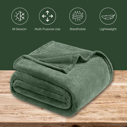 Soft Embrace Flannel Blanket, Olive