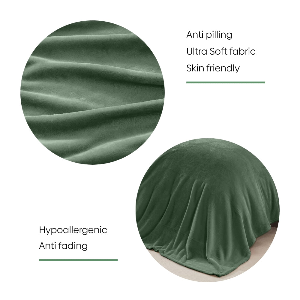 Soft Embrace Flannel Blanket, Olive