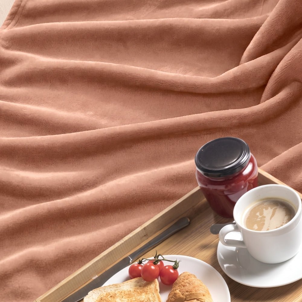 Soft Embrace Cozy Winter Flannel Blanket, Mocha - Flannel Blanket | haus & kinder