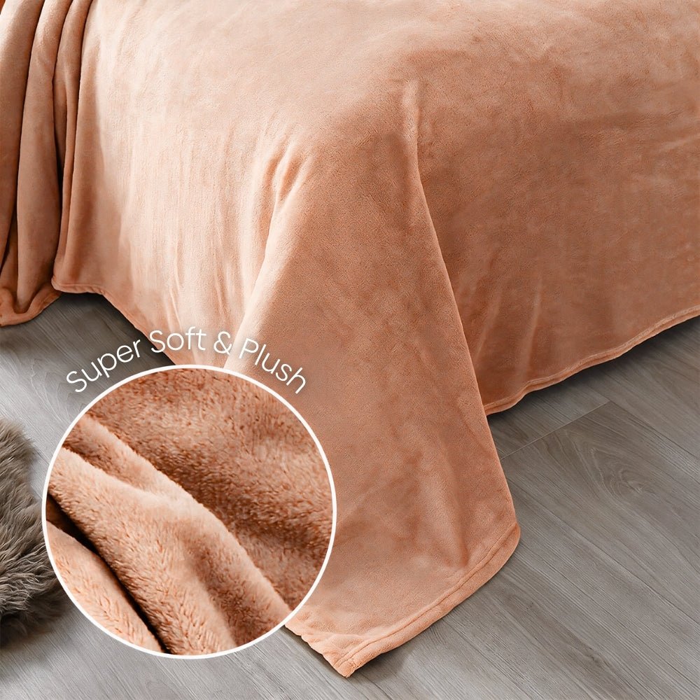 Soft Embrace Cozy Winter Flannel Blanket, Mocha - Flannel Blanket | haus & kinder