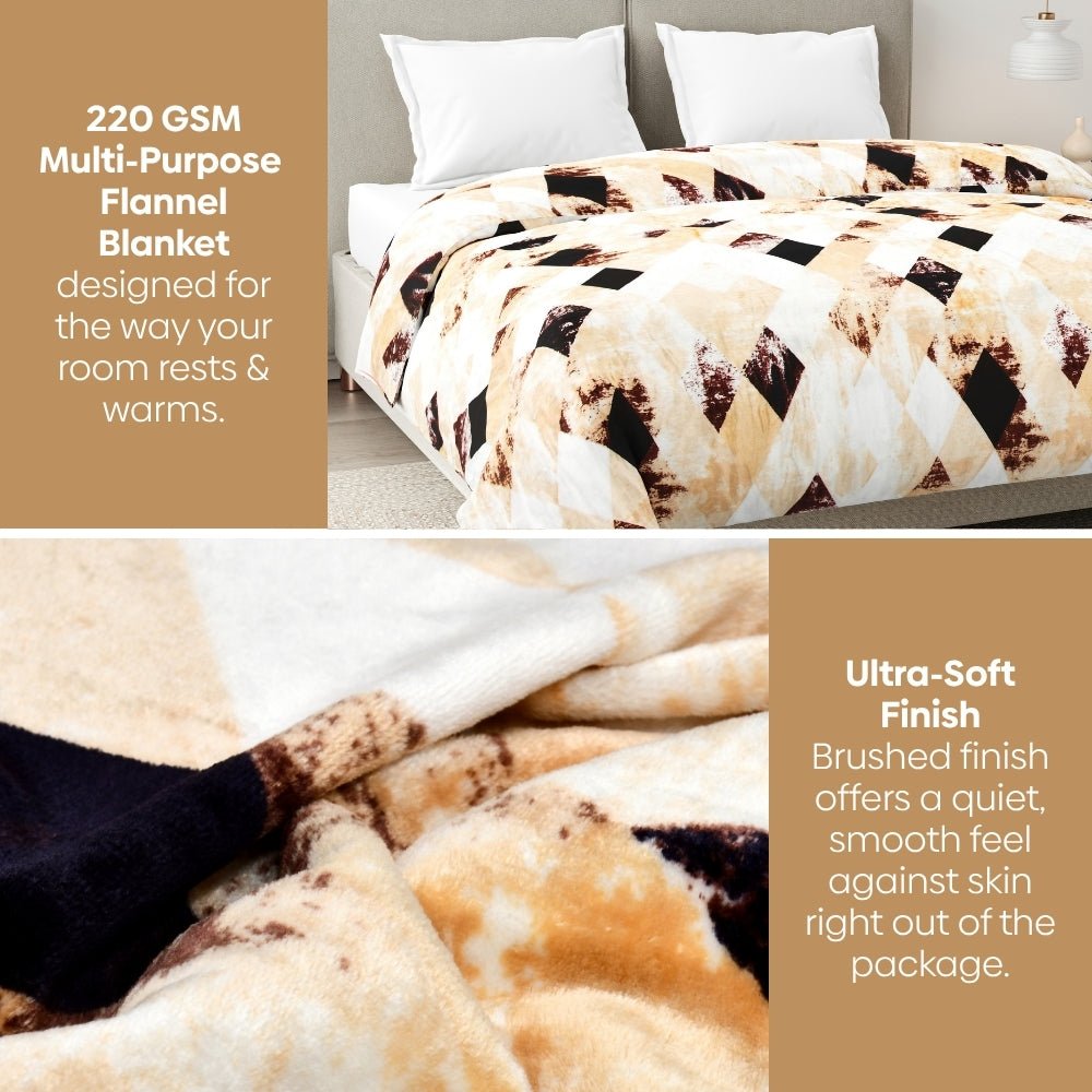 Champagne Mosaic, Cozy Winter Flannel Blanket - Flannel Blanket | haus & kinder
