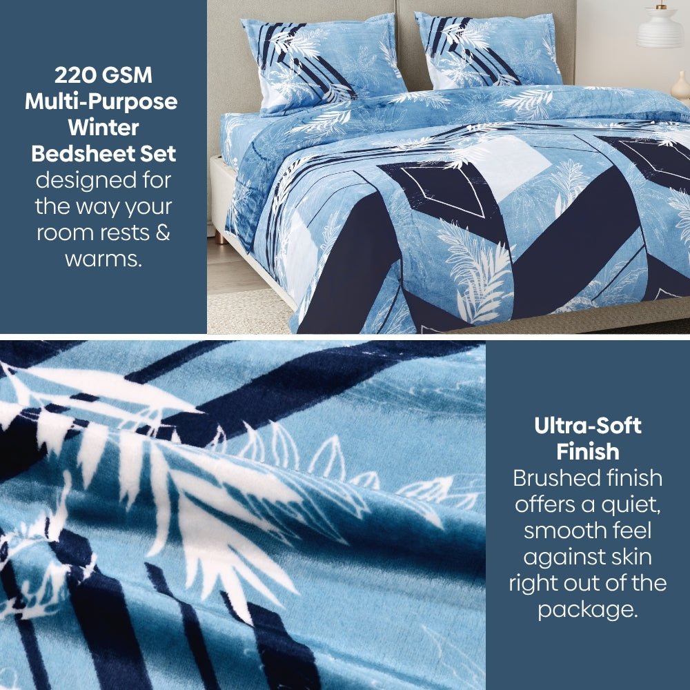 Frosted Fern, Cozy Winter Flannel Blanket - Flannel Blanket | haus & kinder