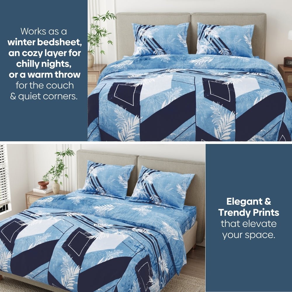 Frosted Fern, Cozy Winter Flannel Blanket - Flannel Blanket | haus & kinder