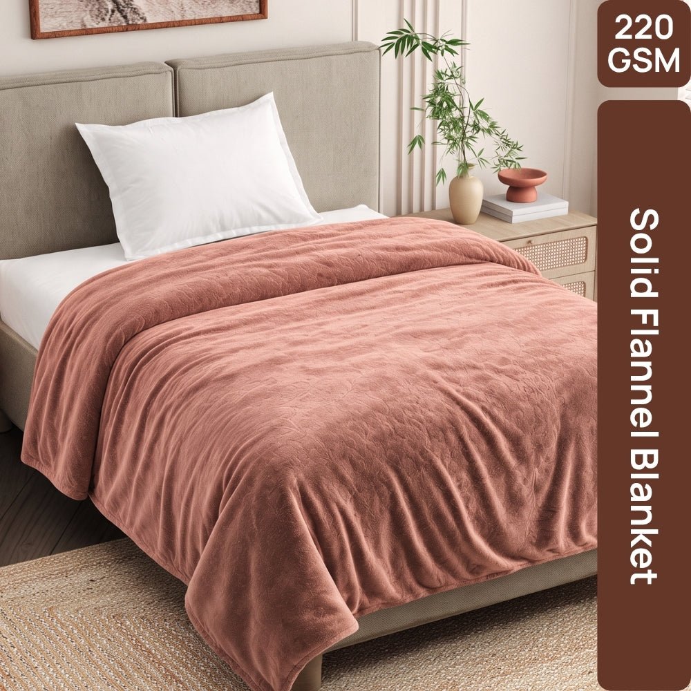Soft Embrace Cozy Winter Flannel Blanket, Mocha - Flannel Blanket | haus & kinder