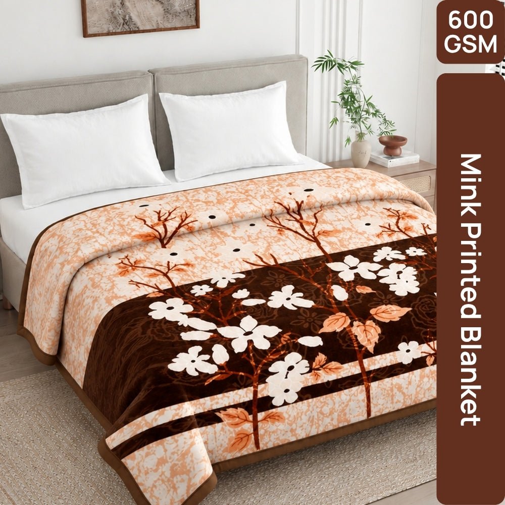 Soft Embrace Mink Printed Blanket, Maple Blossom - Mink Blanket | haus & kinder