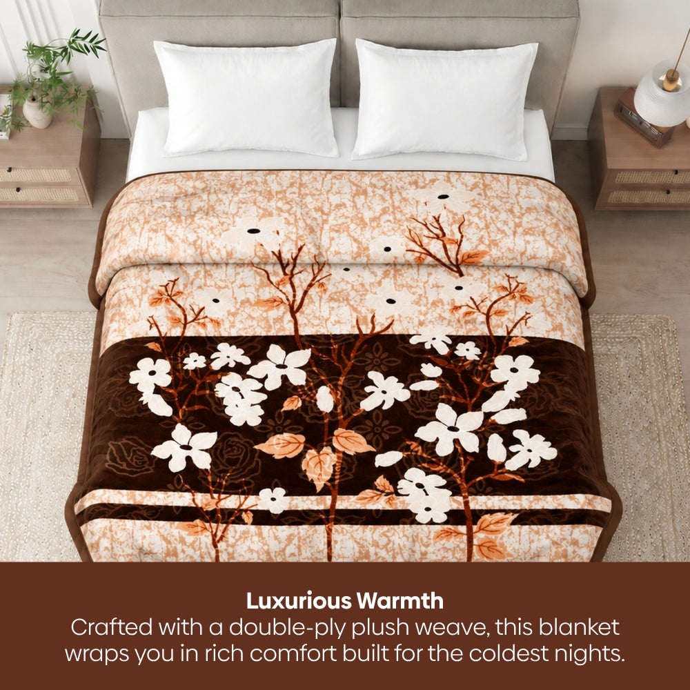 Soft Embrace Mink Printed Blanket, Maple Blossom