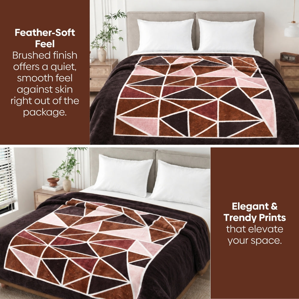 Soft Embrace Mink Printed Blanket, Velvet Mosaic