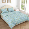 Blue Peony 100% Cotton Double Size Bedsheet, 186 TC