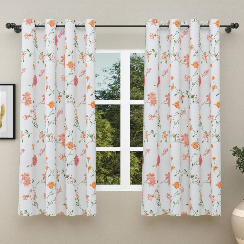 Blush in the sky white Curtain Set