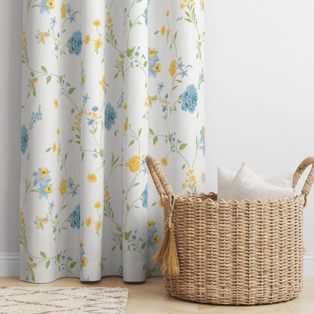 Blush Over Blue Curtain Set