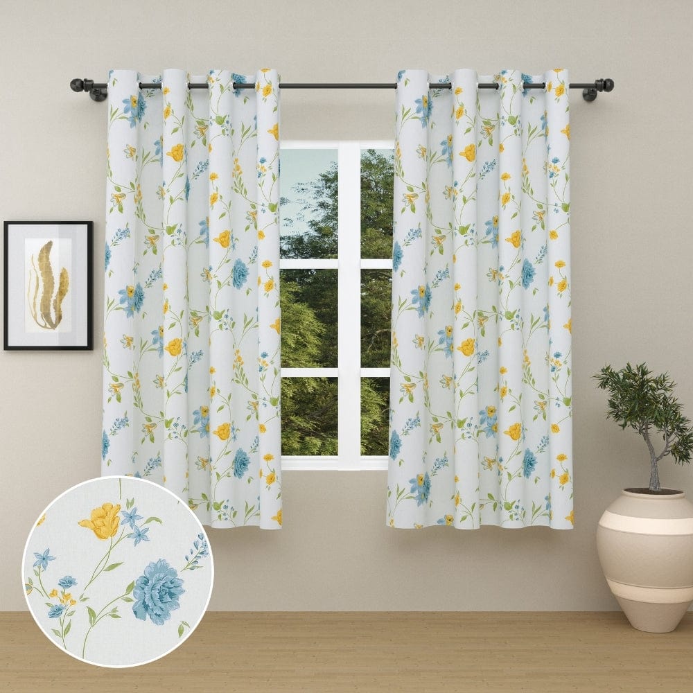 Blush Over Blue Curtain Set