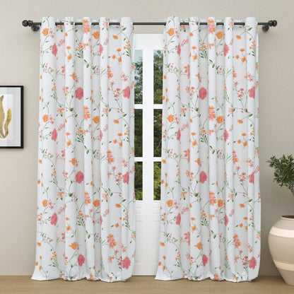 Blush in the sky white Curtain Set