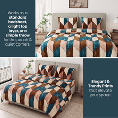 Soft Embrace Winter Bedsheet, Geometric Retreat - Winter Bedsheet | haus & kinder