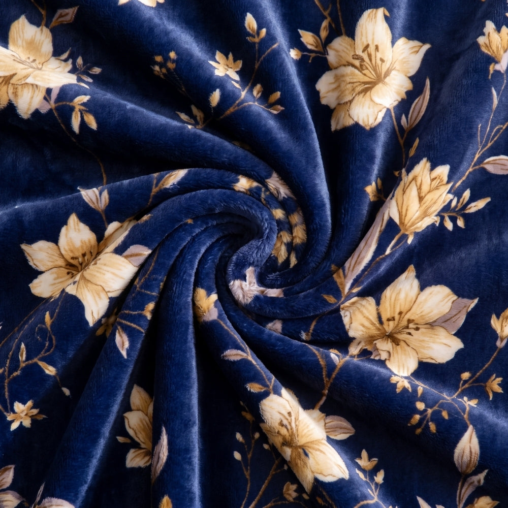 Soft Embrace Winter Bedsheet, Midnight Petals