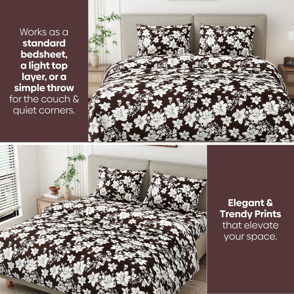Soft Embrace Winter Bedsheet, Vintage Bloom - Winter Bedsheet | haus & kinder