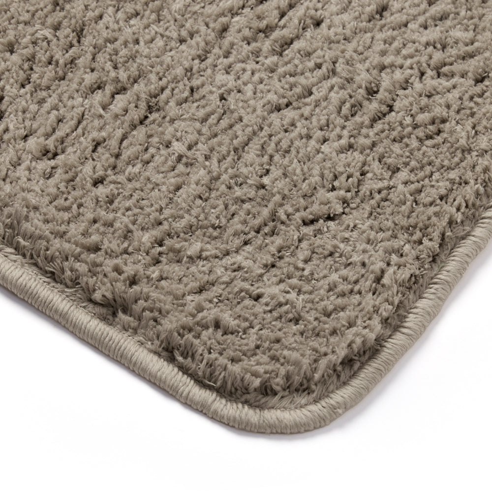 Plush Microfiber Solid Bathmat, Beige