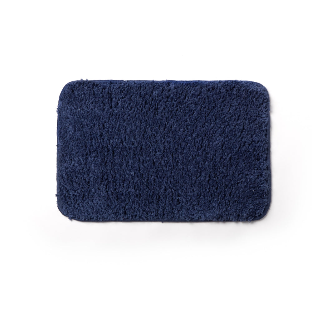 Plush Microfiber Solid Bathmat, Dark Blue