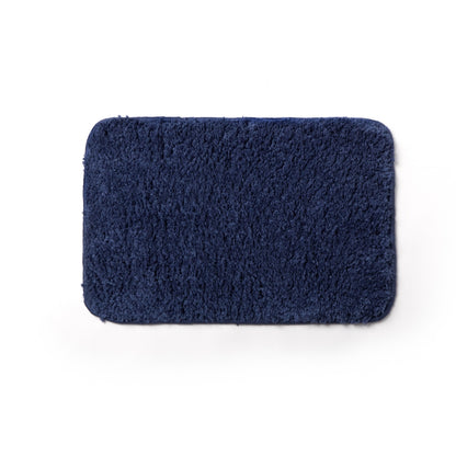 Plush Microfiber Solid Bathmat, Dark Blue