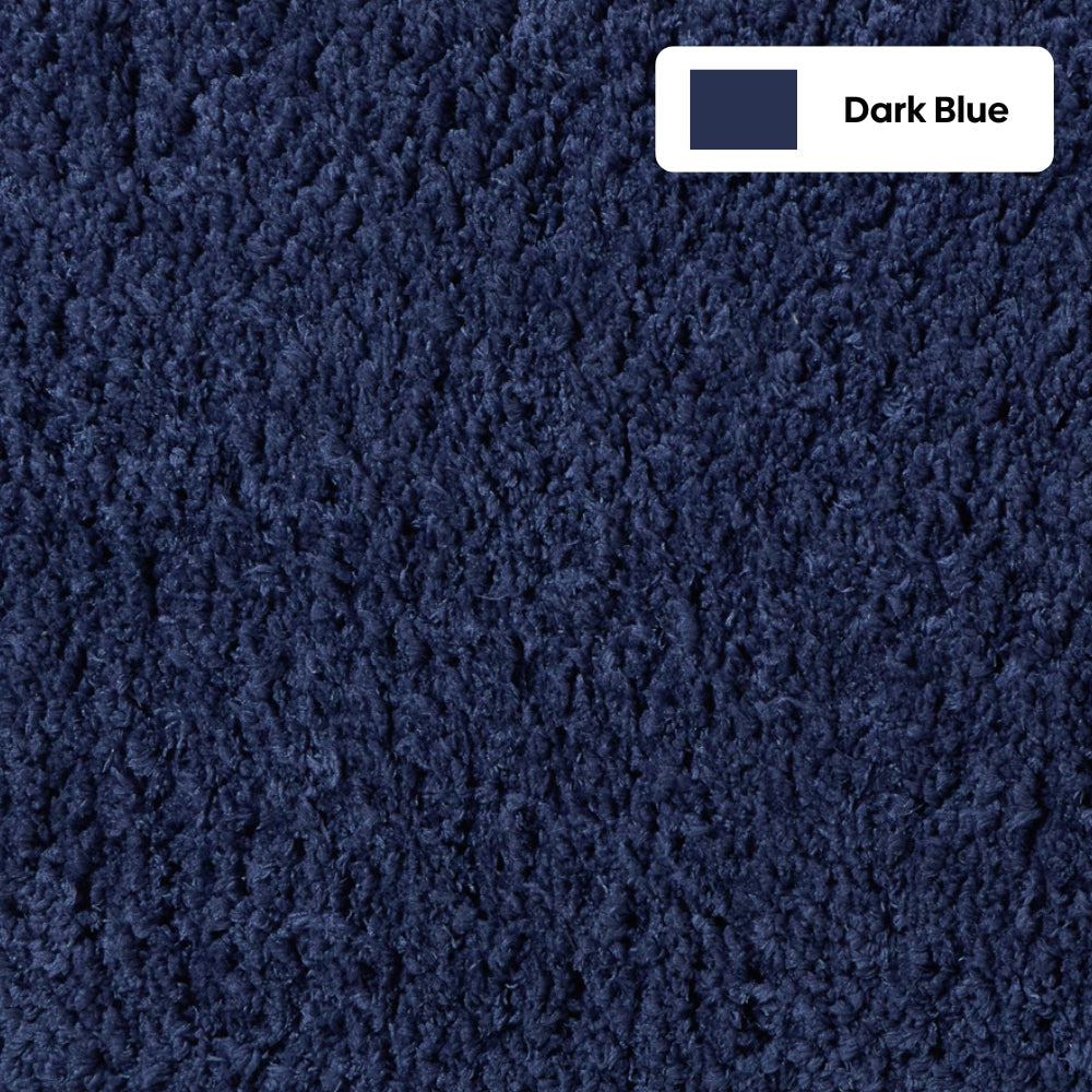 Plush Microfiber Solid Bathmat, Dark Blue