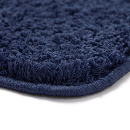 Plush Microfiber Solid Bathmat, Dark Blue