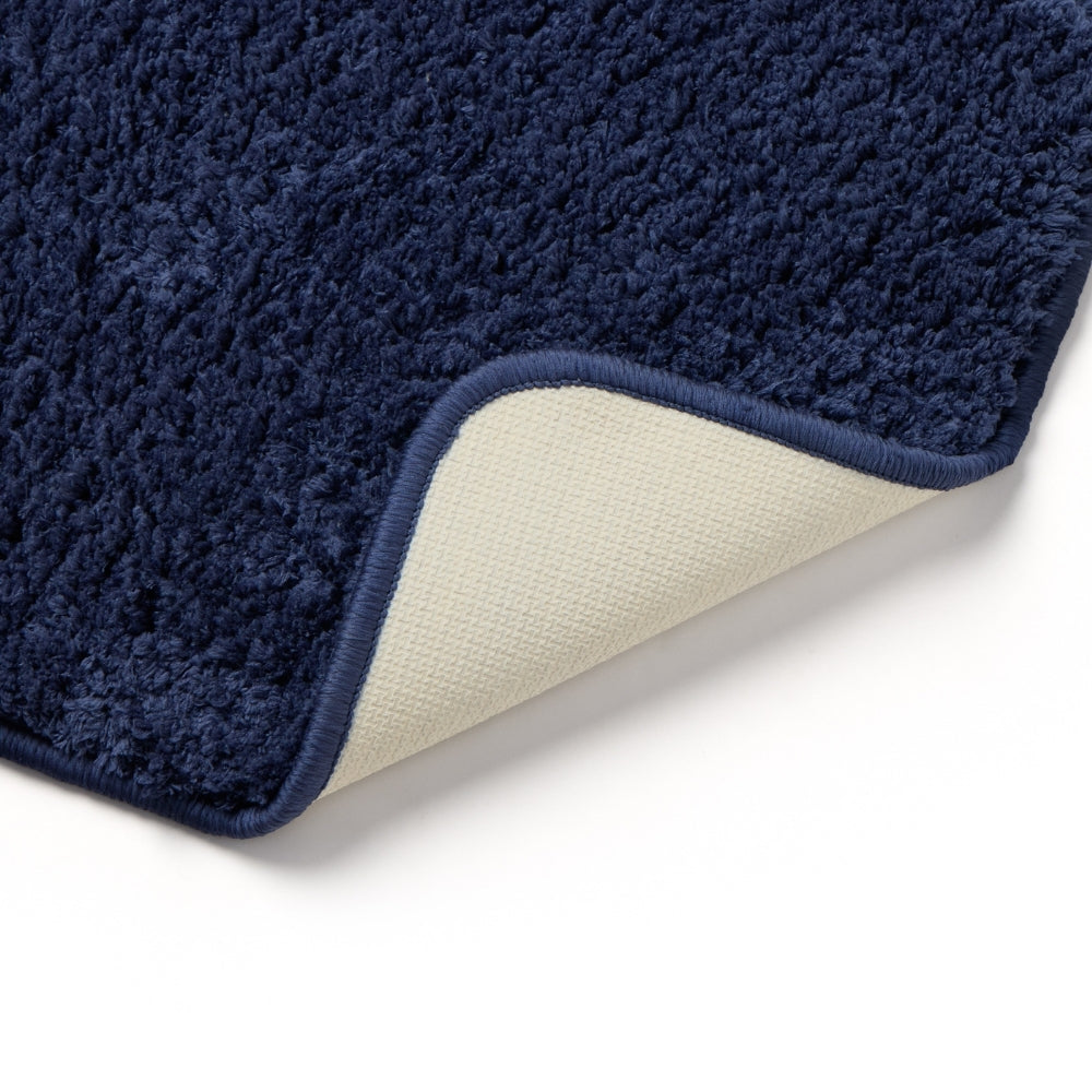 Plush Microfiber Solid Bathmat, Dark Blue