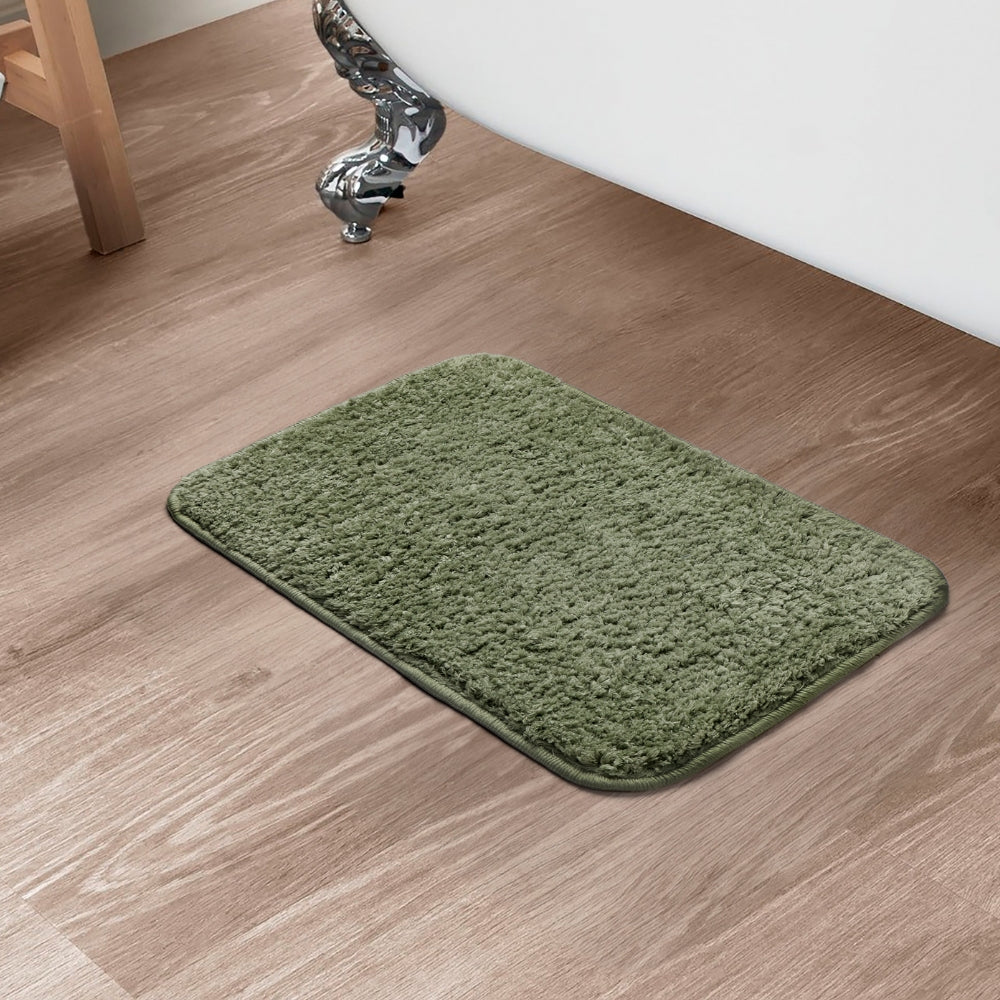 Plush Microfiber Solid Bathmat, Sage Green