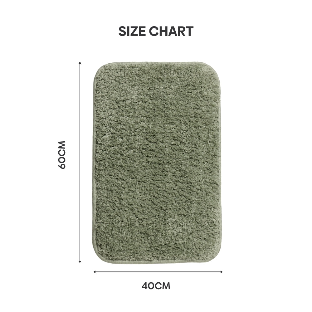 Plush Microfiber Solid Bathmat, Sage Green