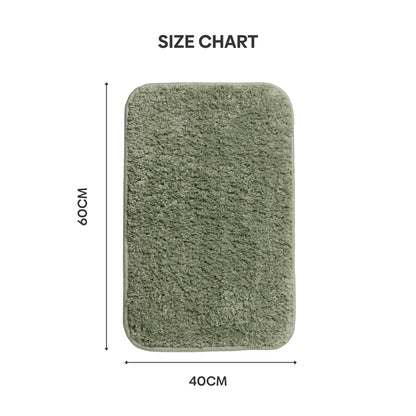 Plush Microfiber Solid Bathmat, Sage Green